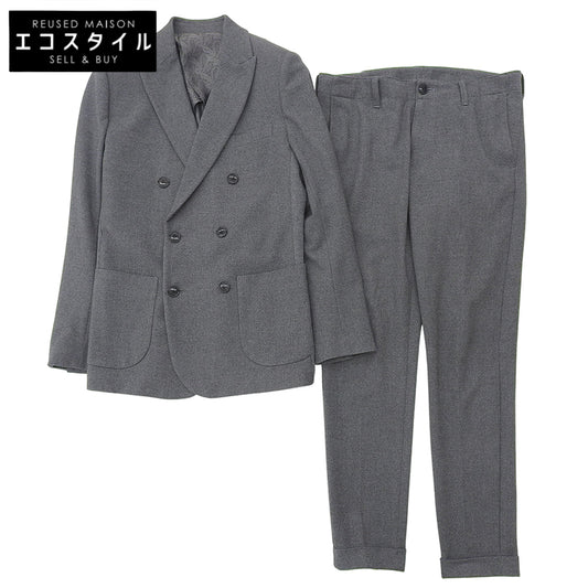 1piu1uguale3 ウノピゥウノウグァーレトレ RIB W JKT・RIB TAPERED SLACKS セットアップ スーツ メンズ グレー V スーツ セットアップ