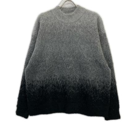 AKM ASK-25002W Black x Gray Gradation Mohair Crew Neck Knit Top