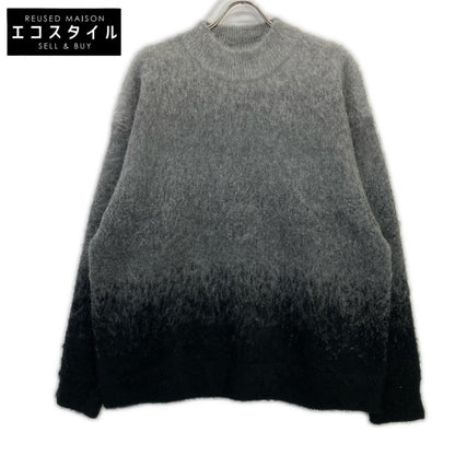 AKM ASK-25002W Black x Gray Gradation Mohair Crew Neck Knit Top