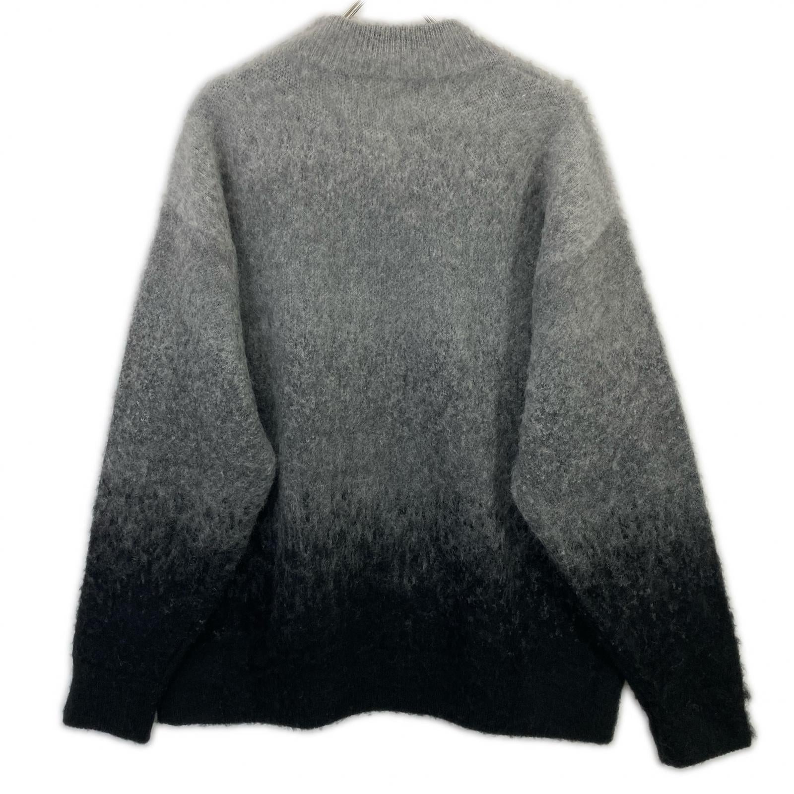 AKM ASK-25002W Black x Gray Gradation Mohair Crew Neck Knit Top