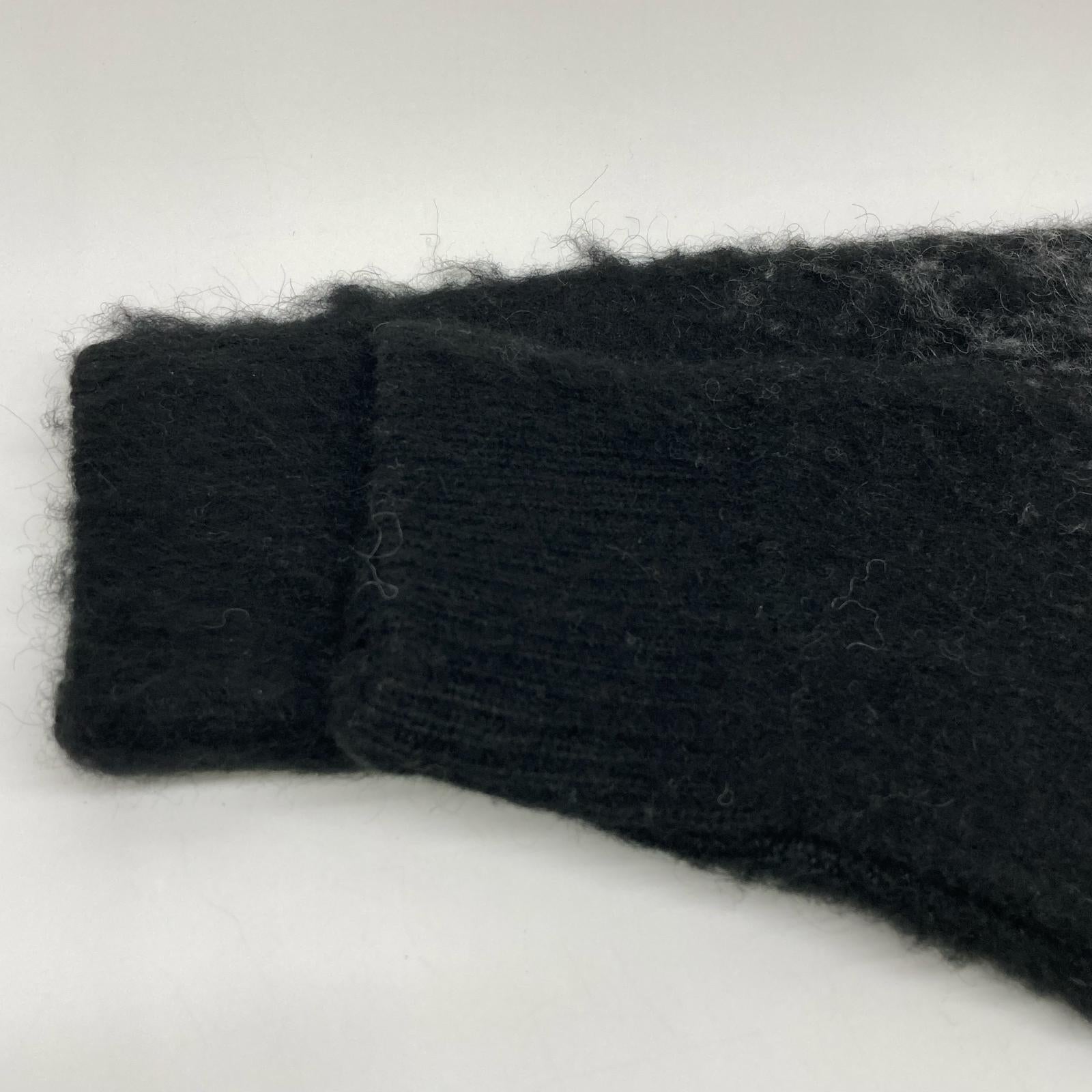 AKM ASK-25002W Black x Gray Gradation Mohair Crew Neck Knit Top