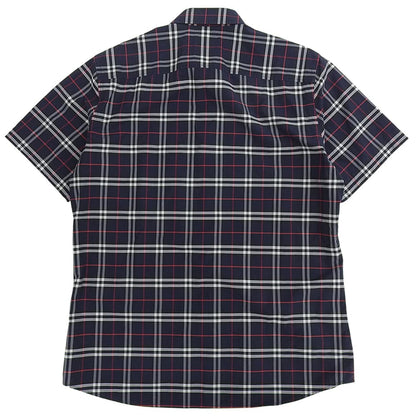 BURBERRY バーバリー ストレッチコットン チェック 半袖シャツ トップス メンズ ネイビー L 8020964 トップス