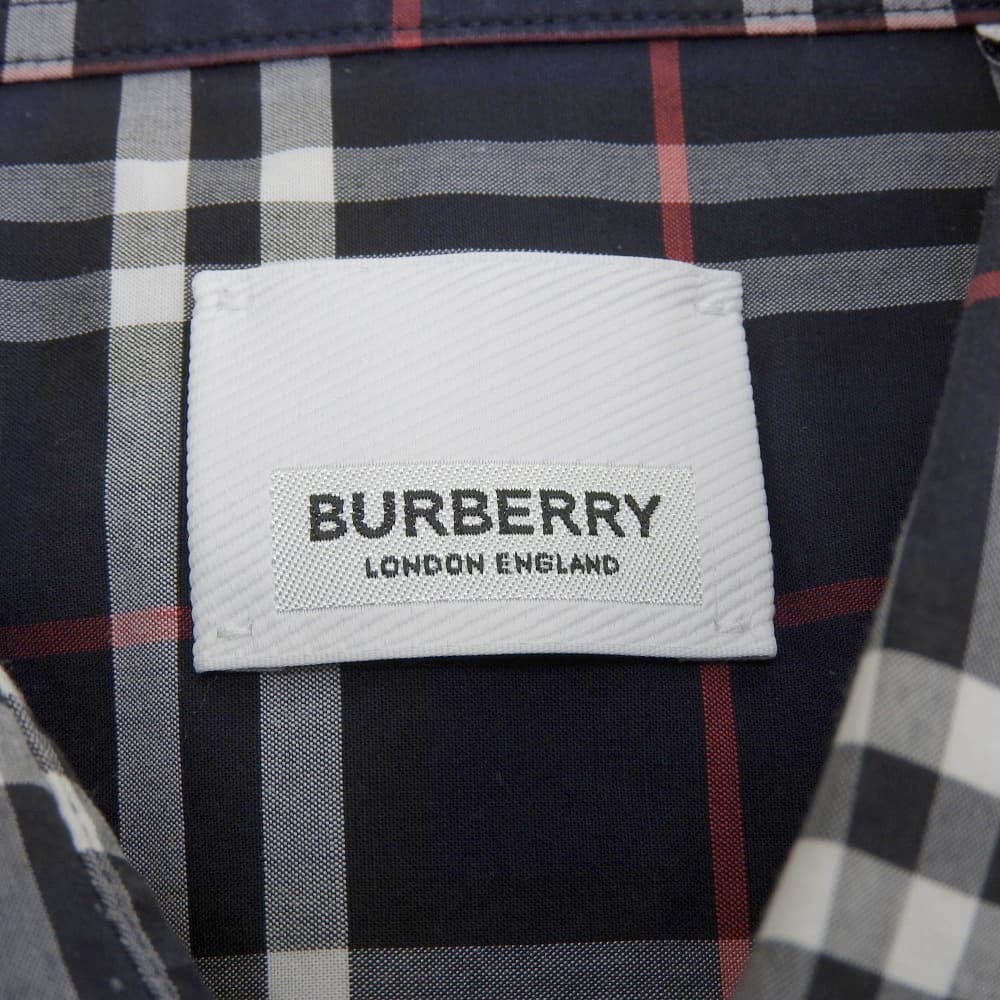 BURBERRY バーバリー ストレッチコットン チェック 半袖シャツ トップス メンズ ネイビー L 8020964 トップス