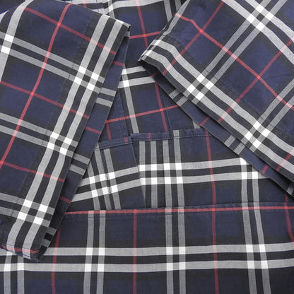 BURBERRY バーバリー ストレッチコットン チェック 半袖シャツ トップス メンズ ネイビー L 8020964 トップス