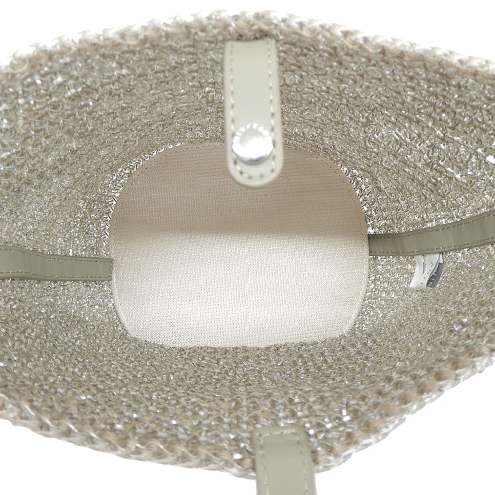 ANTEPRIMA アンテプリマ 美品 ウンチネット セッキオ 2WAY ハンドバッグ ショルダーバッグ レディース シルバー×カーキ PB20FJSOBH ハンドバッグ