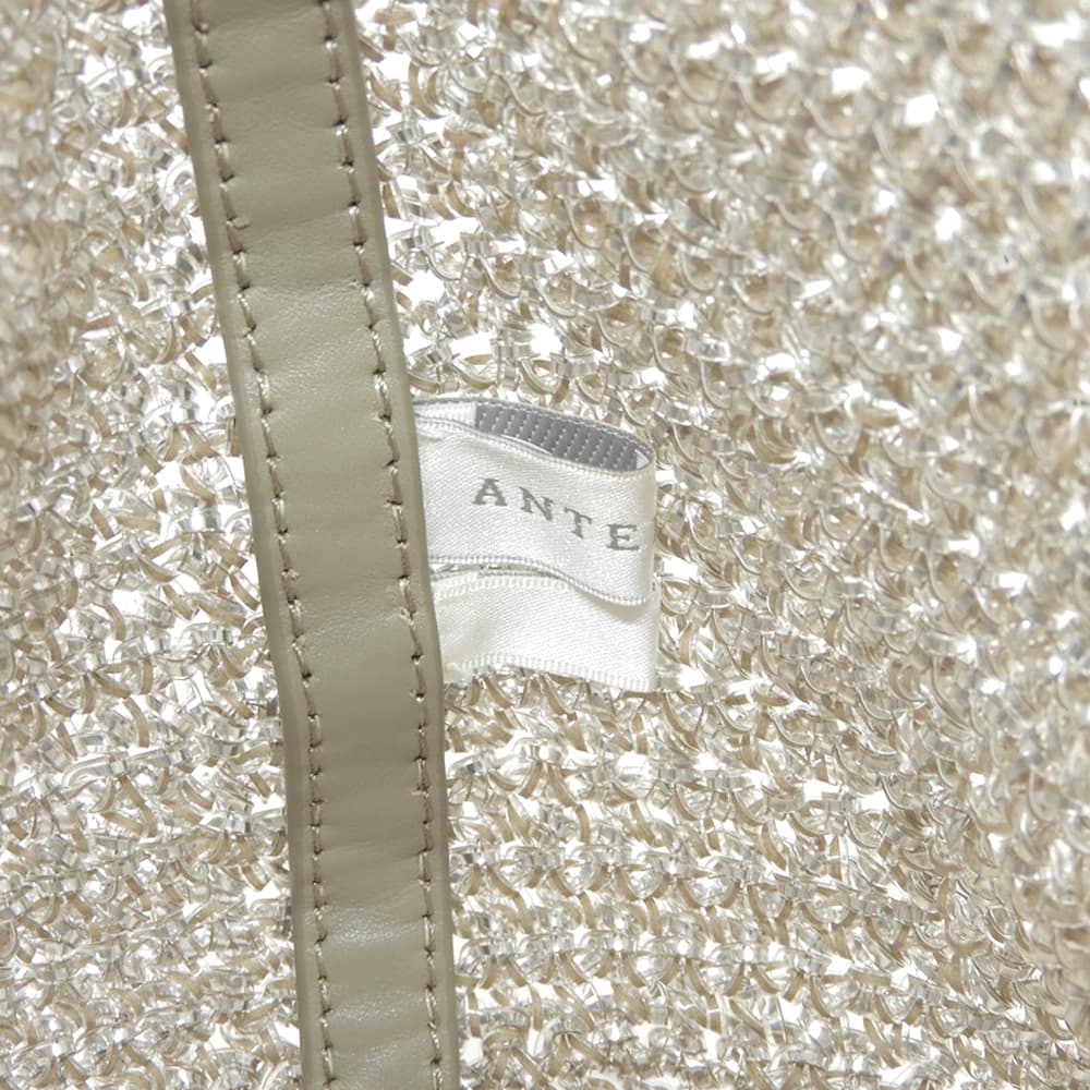 ANTEPRIMA アンテプリマ 美品 ウンチネット セッキオ 2WAY ハンドバッグ ショルダーバッグ レディース シルバー×カーキ PB20FJSOBH ハンドバッグ