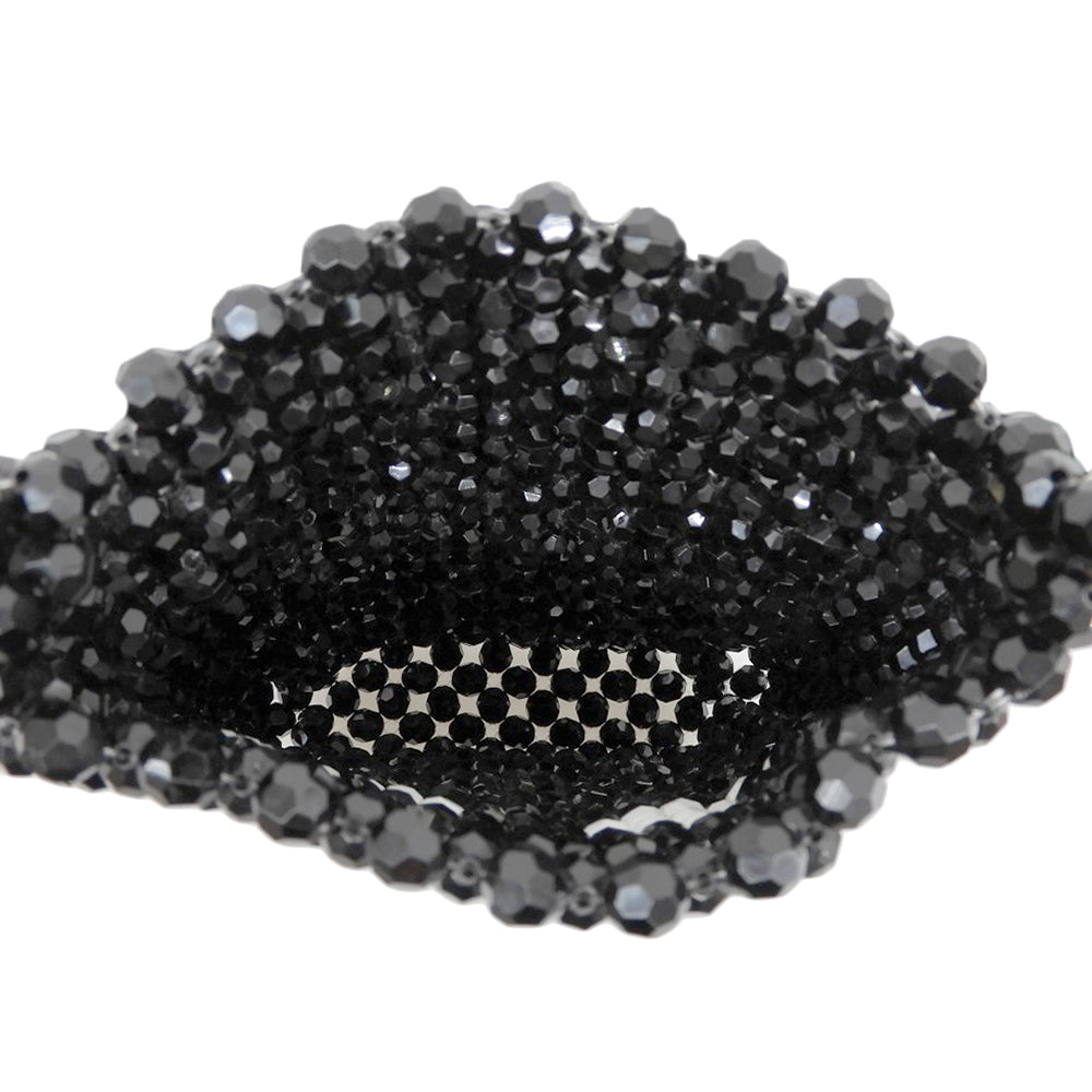 Anya Hindmarch アニヤ ハインドマーチ 美品 ビーズ Eyes Pouch on Strap ショルダーポーチ ショルダーバッグ レディース ブラック ショルダーバッグ