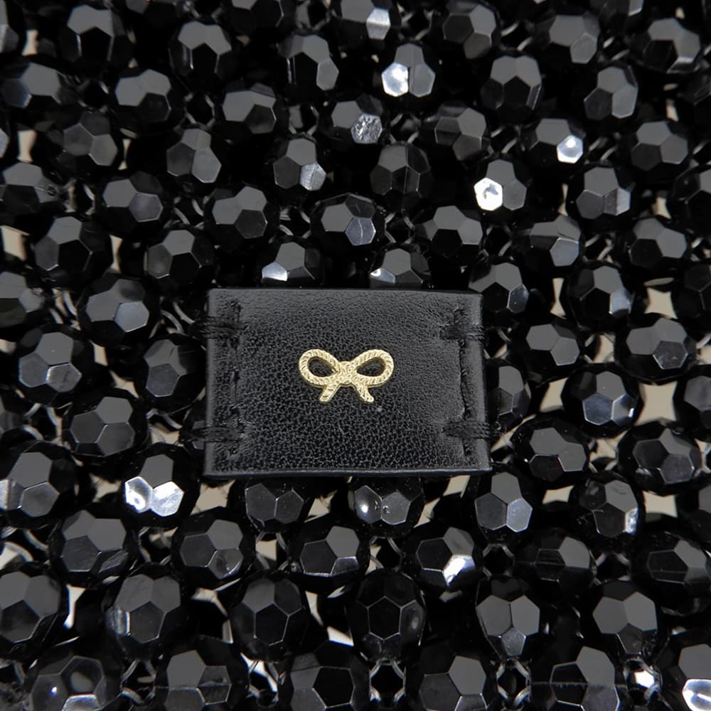 Anya Hindmarch アニヤ ハインドマーチ 美品 ビーズ Eyes Pouch on Strap ショルダーポーチ ショルダーバッグ レディース ブラック ショルダーバッグ