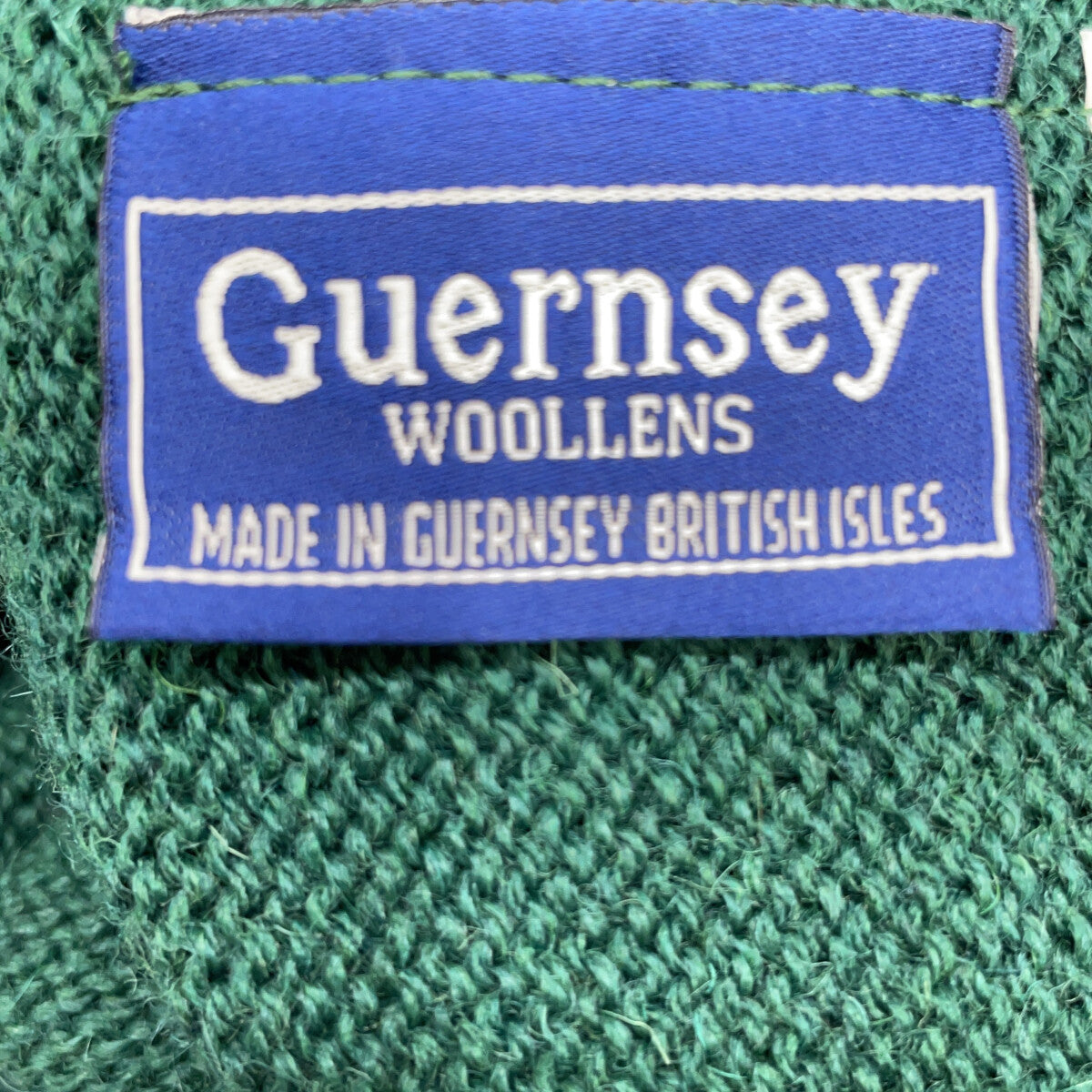 Green 100% Wool Guernsey Sweater High Neck Knit Top 38 Men's
