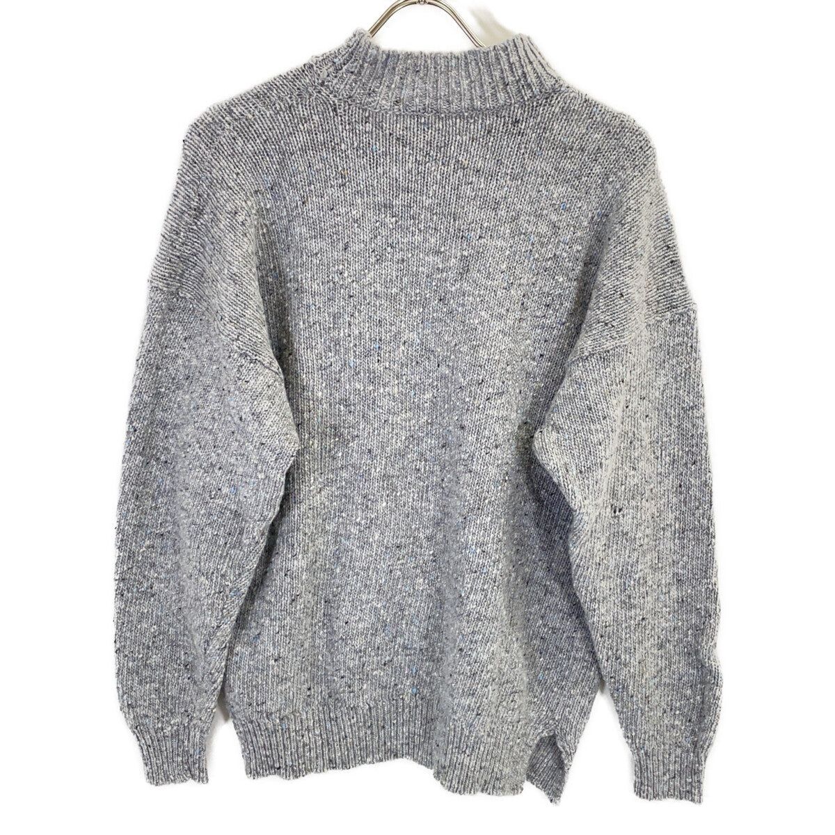 MACALASTAIR Made in Scotland Silver Mist Grey High-Neck Sweater Top 38