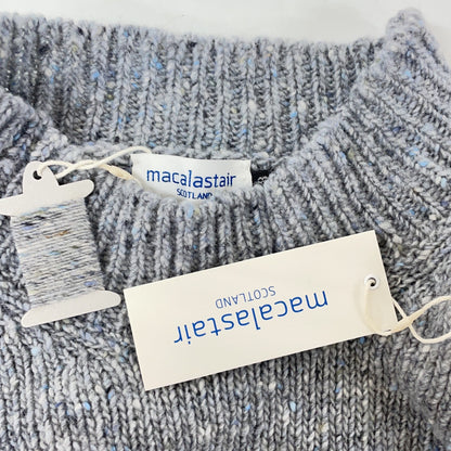 MACALASTAIR Made in Scotland Silver Mist Grey High-Neck Sweater Top 38