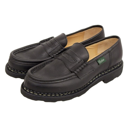 Paraboot パラブーツ 新品同様 レザー ランス コインローファー レディース ノワール ブラック 4 1/2 シューズ シューズ 4.5