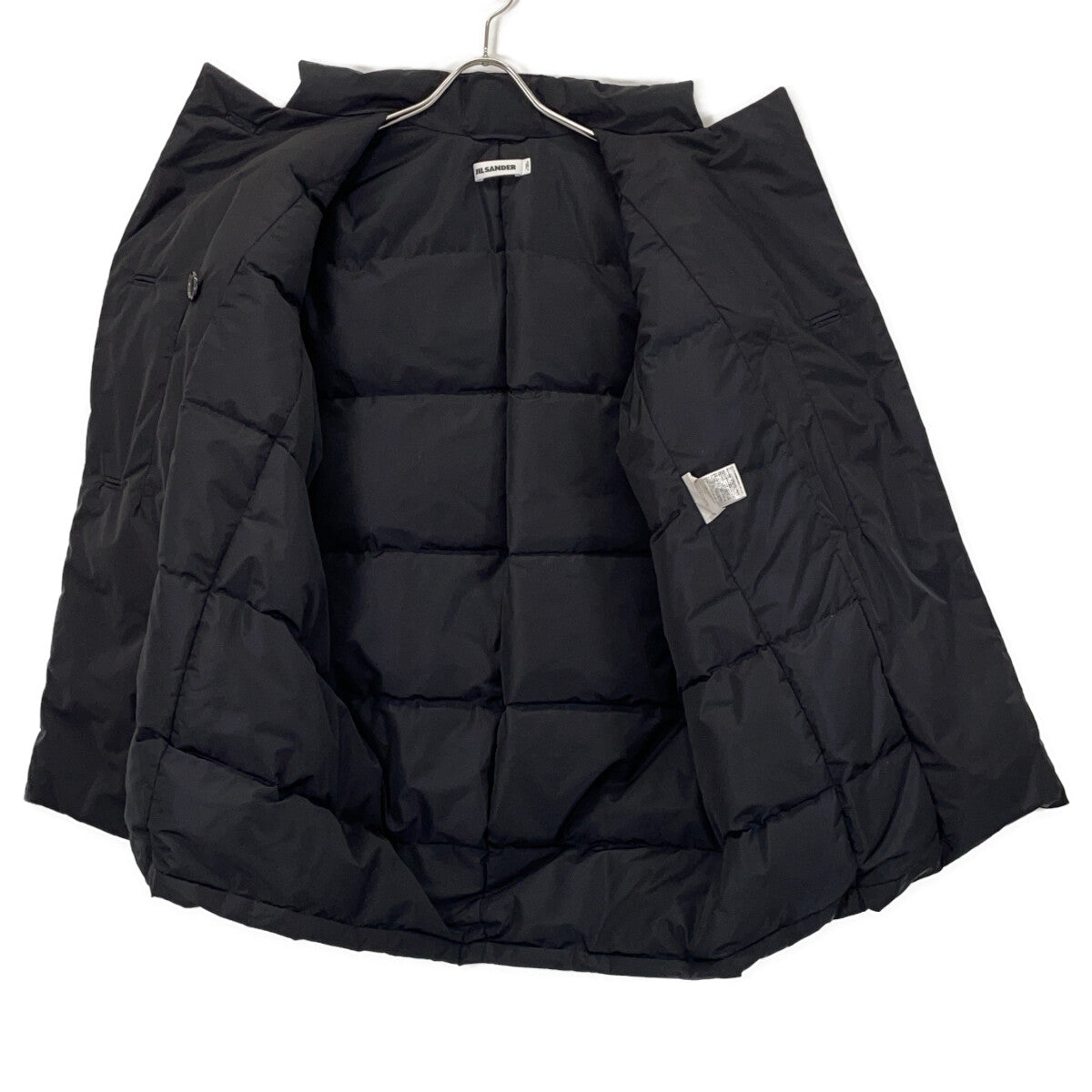 JILSANDER ジルサンダー ブラック ポリエステル ダウン ピーコート
