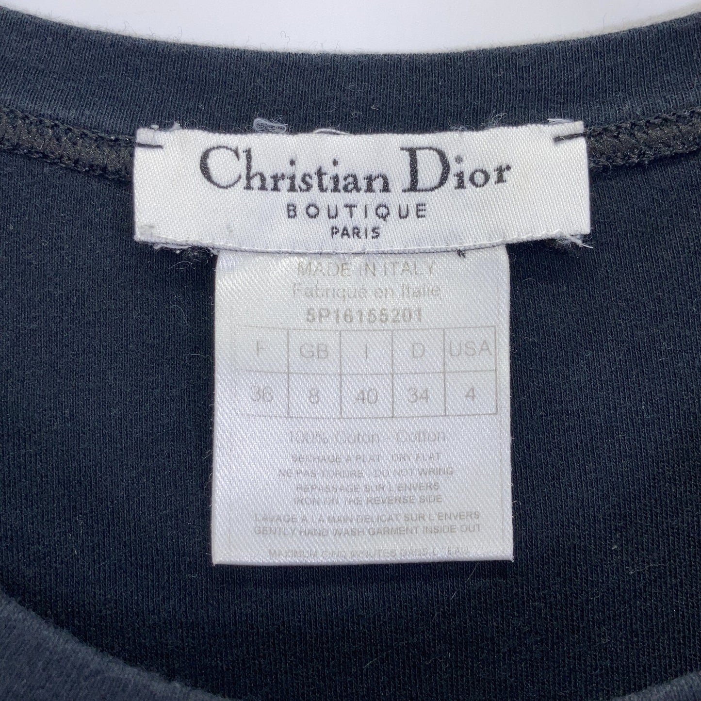 Christian Dior 迪奥 5P16155201 黑色花卉图案徽标女士短袖T恤 上衣
