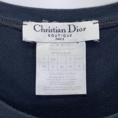 Christian Dior 迪奥 5P16155201 黑色花卉图案徽标女士短袖T恤 上衣