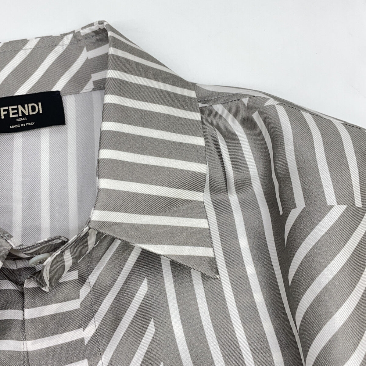 FENDI FS0795 23SS Grey All-over Pattern S/S Shirt Top