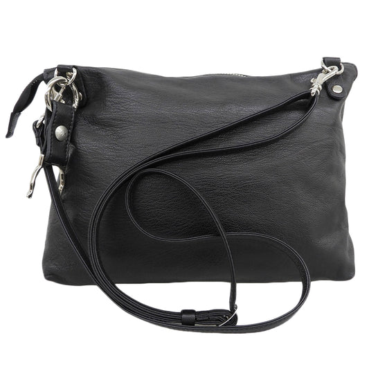 Excellent condition GRAIN GOAT SKIN 2 MINI SHOULDER BAG Shoulder Bag for Women Black FP-I85-760 Shoulder Bag for Women
