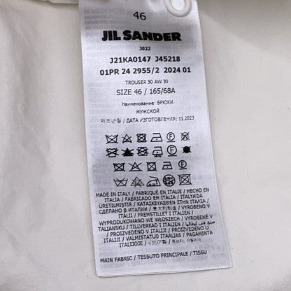 JILSANDER ジルサンダー J21KA0147 24SS ホワイト コットン ニーレングスプリーツ パンツ ボトムス