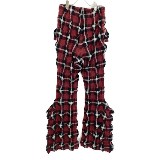 23AW IM33FF058 ﾚｯﾄﾞ ｳｰﾙ混 ﾁｪｯｸ ﾌﾚｱ ﾊﾟﾝﾂ ボトムス 2 レディース
