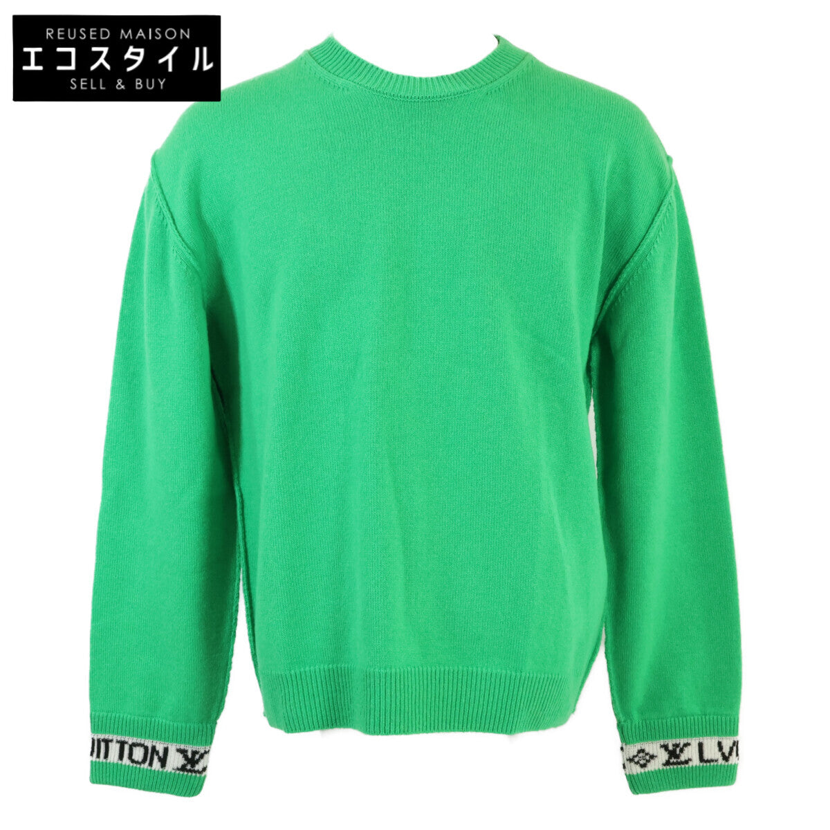 LOUIS VUITTON Louis Vuitton [Mint Condition / Domestic Regular / 23's] RM231Q GK1 HON44W 100% Cashmere Inside-Out Arm Logo Knit Sweater / Top