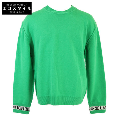 LOUIS VUITTON Louis Vuitton [Mint Condition / Domestic Regular / 23's] RM231Q GK1 HON44W 100% Cashmere Inside-Out Arm Logo Knit Sweater / Top