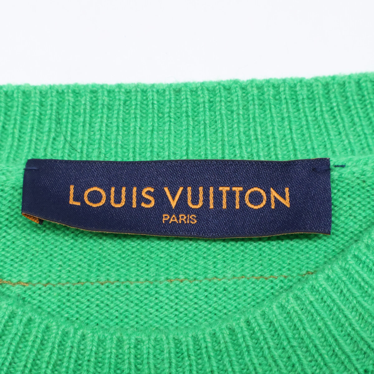 LOUIS VUITTON Louis Vuitton [Mint Condition / Domestic Regular / 23's] RM231Q GK1 HON44W 100% Cashmere Inside-Out Arm Logo Knit Sweater / Top