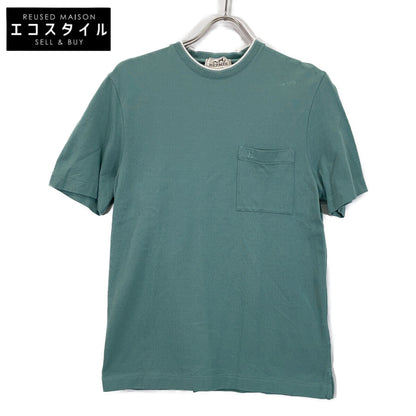 HERMES Light Blue H-embroidered Short-sleeved T-shirt Top