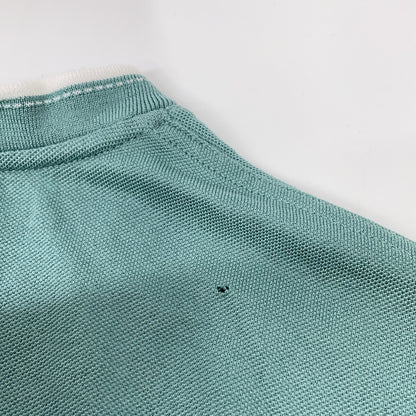 HERMES Light Blue H-embroidered Short-sleeved T-shirt Top