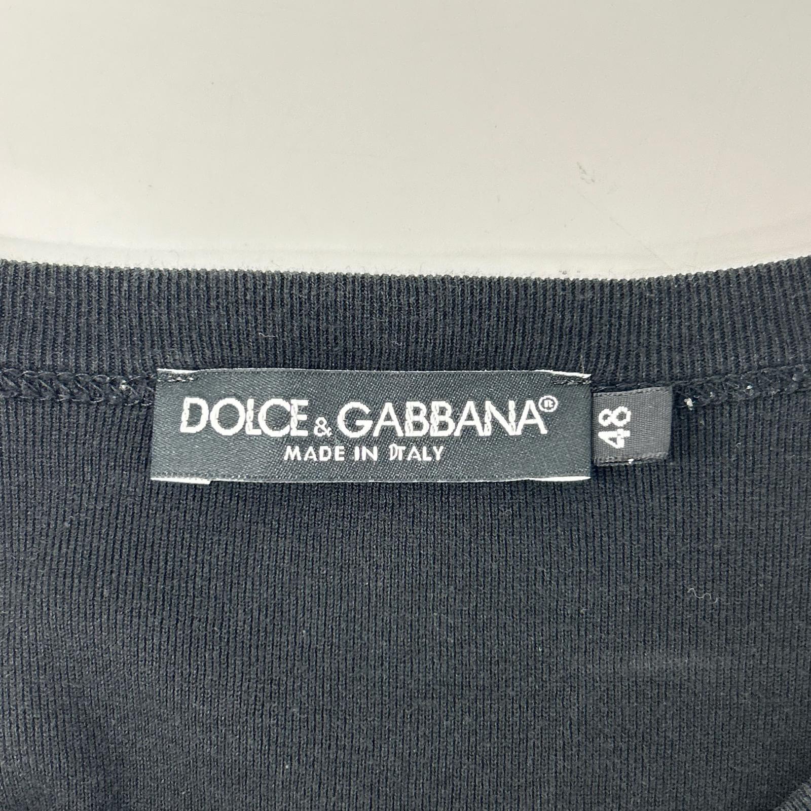 DOLCE&GABBANA ドルチェアンドガッバーナ G8HI7T FU7EQ ブラック クルーネック 半袖 Tシャツ トップス