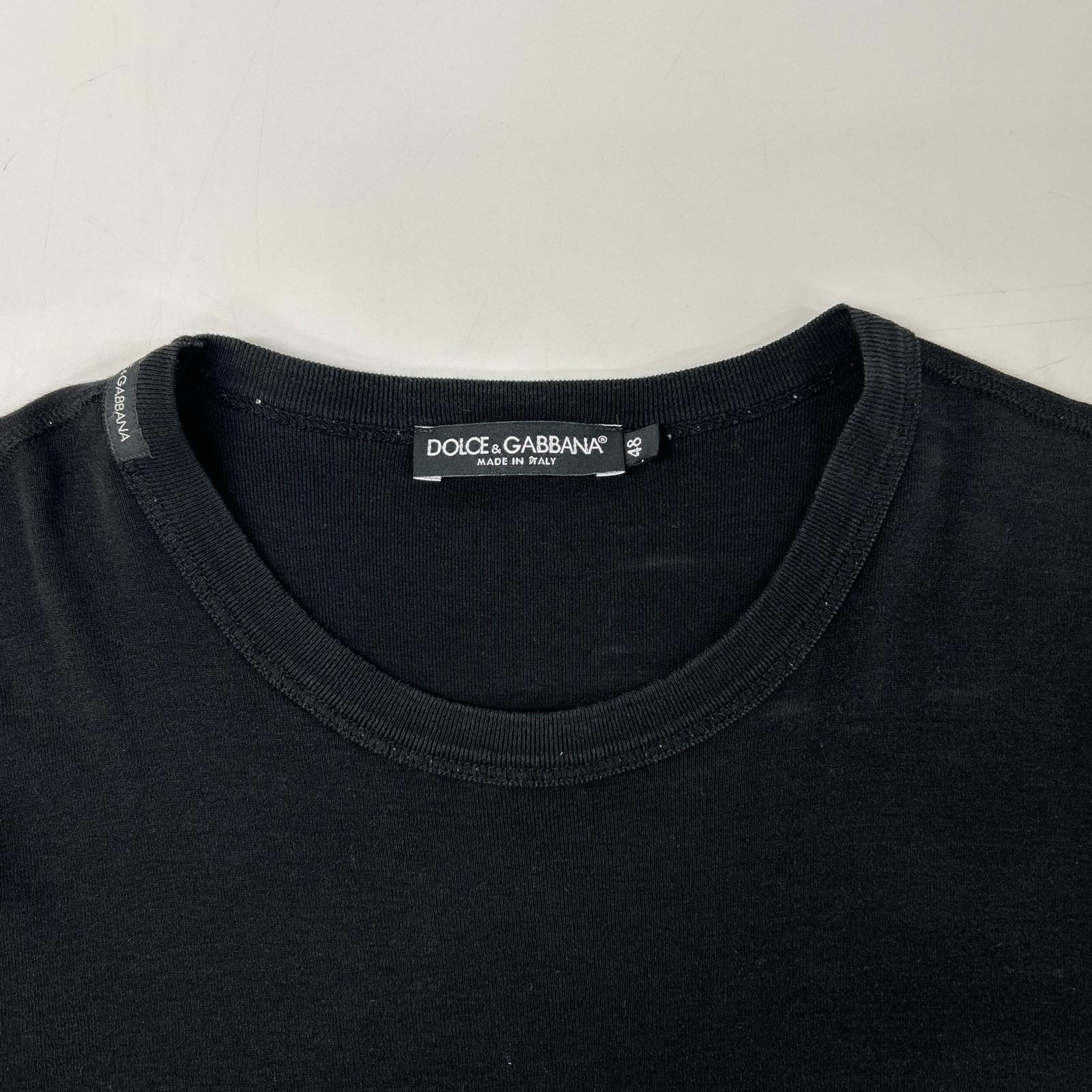 DOLCE&GABBANA ドルチェアンドガッバーナ G8HI7T FU7EQ ブラック クルーネック 半袖 Tシャツ トップス