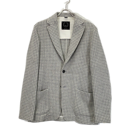 T-JACKET 51G419JR Ivory x Gray Wool Houndstooth Tailored Jacket