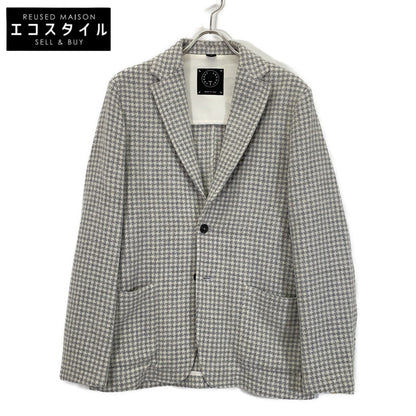 T-JACKET 51G419JR Ivory x Gray Wool Houndstooth Tailored Jacket