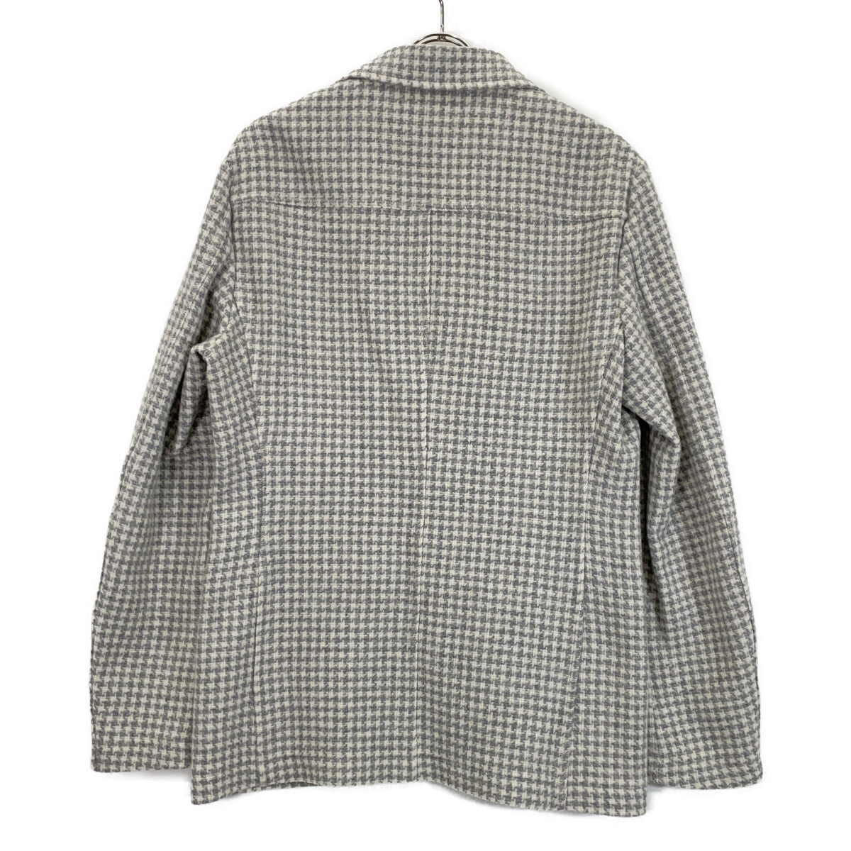 T-JACKET 51G419JR Ivory x Gray Wool Houndstooth Tailored Jacket