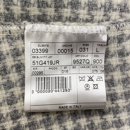 T-JACKET 51G419JR Ivory x Gray Wool Houndstooth Tailored Jacket