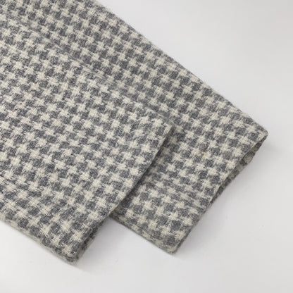 T-JACKET 51G419JR Ivory x Gray Wool Houndstooth Tailored Jacket