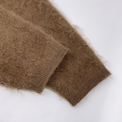 cantate カンタータ 22SSCA0313 ブラウン モヘアシルク Stupid Shaggy Cardigan トップス