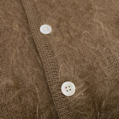 cantate カンタータ 22SSCA0313 ブラウン モヘアシルク Stupid Shaggy Cardigan トップス