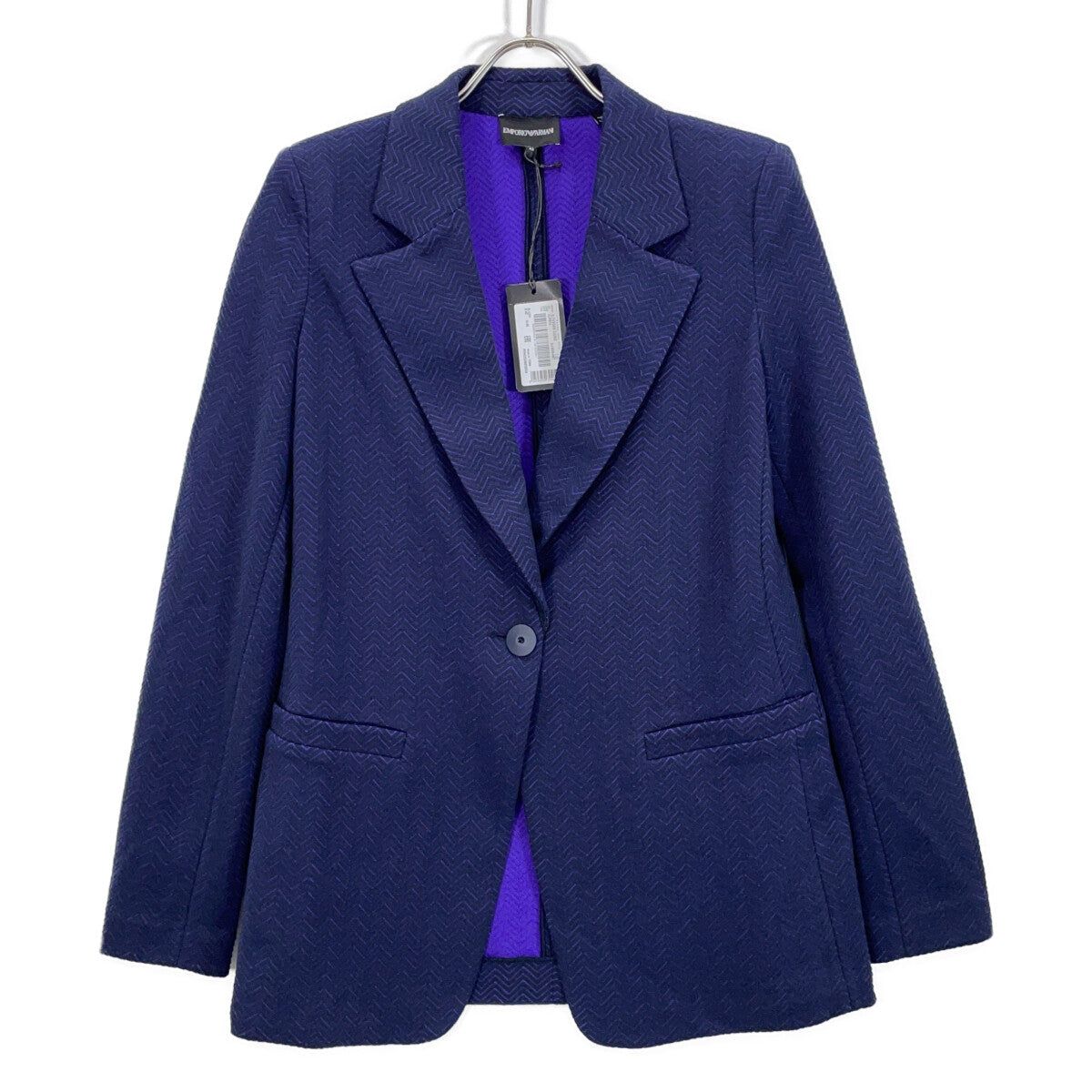 EMPORIOARMANI purple herringbone jacket-and-pants suit set-up suit set-up