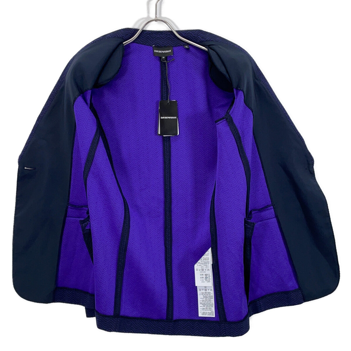 EMPORIOARMANI purple herringbone jacket-and-pants suit set-up suit set-up