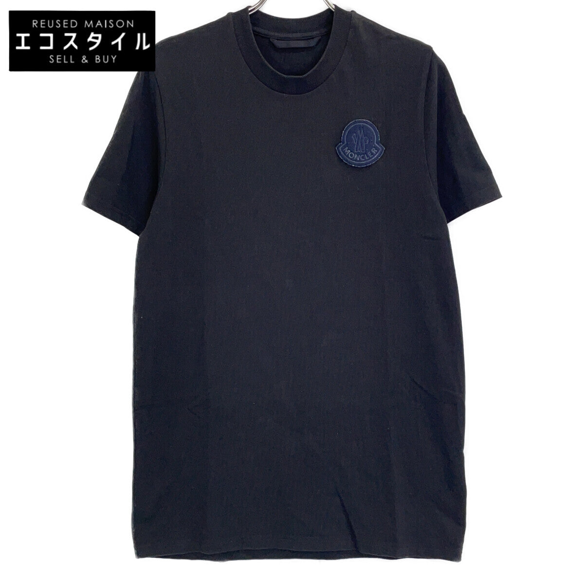MONCLER Moncler Domestic Regular 23S I20918C00069 Black Logo Patch Short Sleeve T-Shirt Top