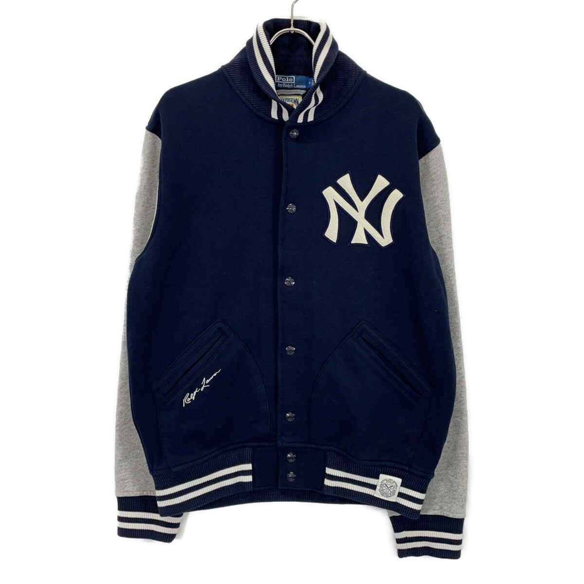 POLO RALPH LAUREN ポロ ラルフローレン ×クーパーズタウン ネイビー×グレー コットンスタジャン ジャケット