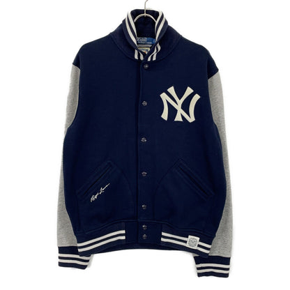 POLO RALPH LAUREN ポロ ラルフローレン ×クーパーズタウン ネイビー×グレー コットンスタジャン ジャケット