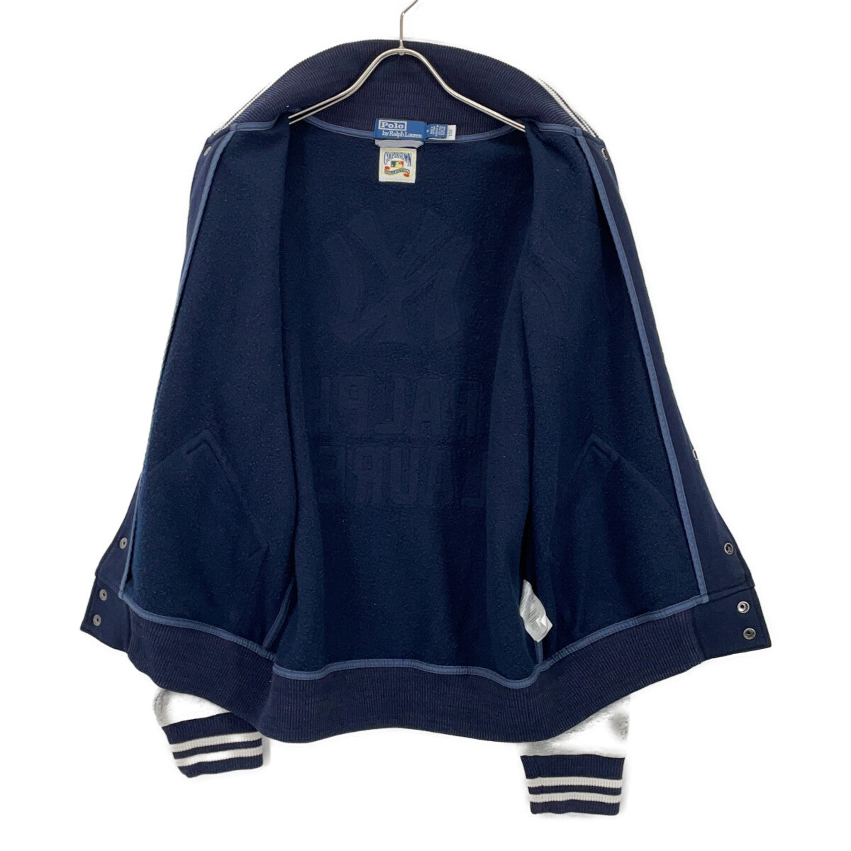 POLO RALPH LAUREN ポロ ラルフローレン ×クーパーズタウン ネイビー×グレー コットンスタジャン ジャケット