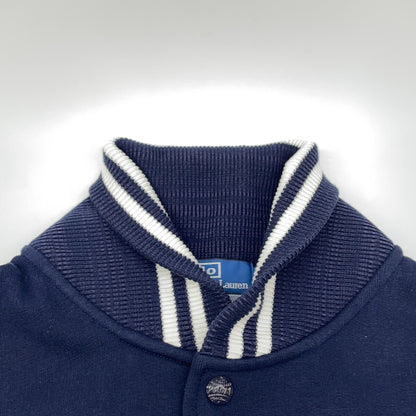 POLO RALPH LAUREN ポロ ラルフローレン ×クーパーズタウン ネイビー×グレー コットンスタジャン ジャケット