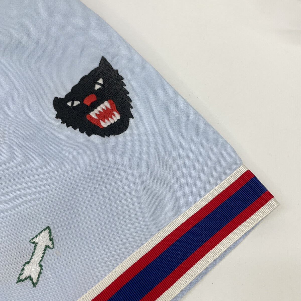 GUCCI グッチ 521782 18年 ライトブルー エンブロイダリー 総柄