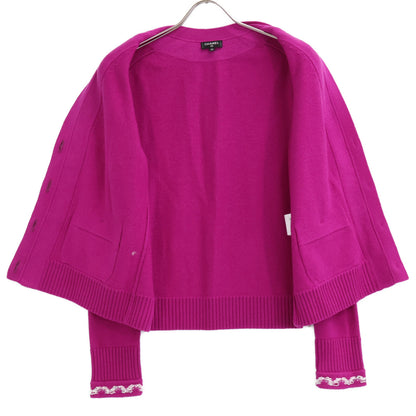 CHANEL 【Excellent Condition/Domestic Authentic】P70492K10061 100% Cashmere Coco Mark Button Cardigan Top