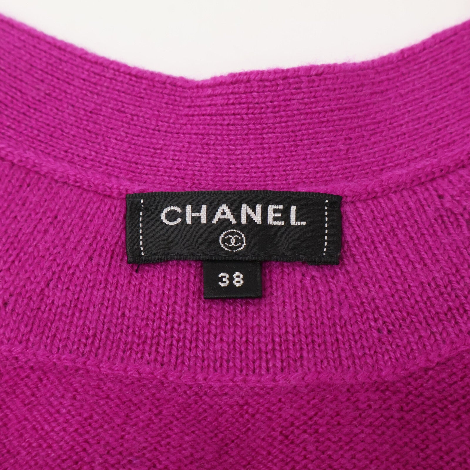 CHANEL 【Excellent Condition/Domestic Authentic】P70492K10061 100% Cashmere Coco Mark Button Cardigan Top
