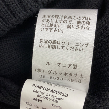 N゜21 ヌメロ ヴェントゥーノ 24年 ブラック ビッグロゴクルーネックニット 24SU-A015-7523-3496 トップス
