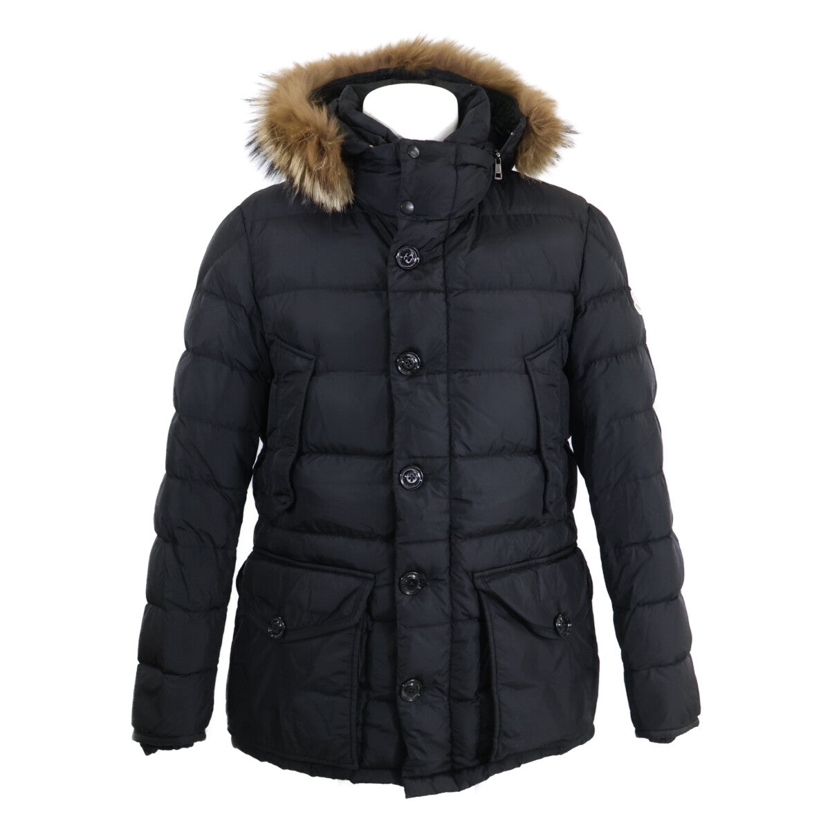 CLUNY Hooded Down Jacket with Fur, Size 2, Men's