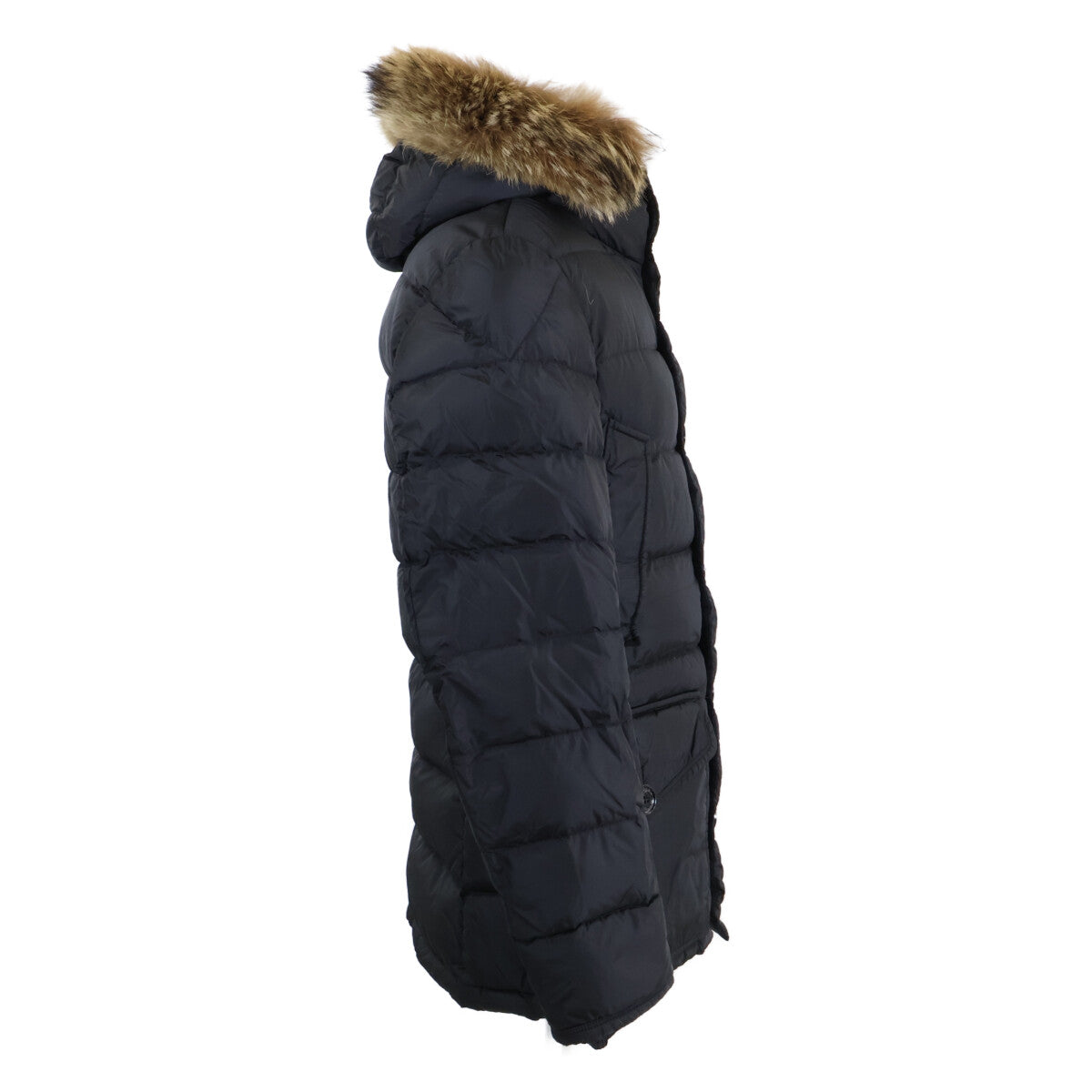 CLUNY Hooded Down Jacket with Fur, Size 2, Men's